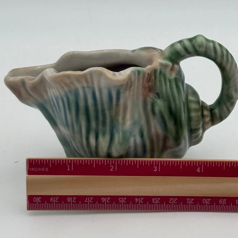 Sur La Table Seashell Creamer Pitcher Ceramic Portugal Coastal Cottage